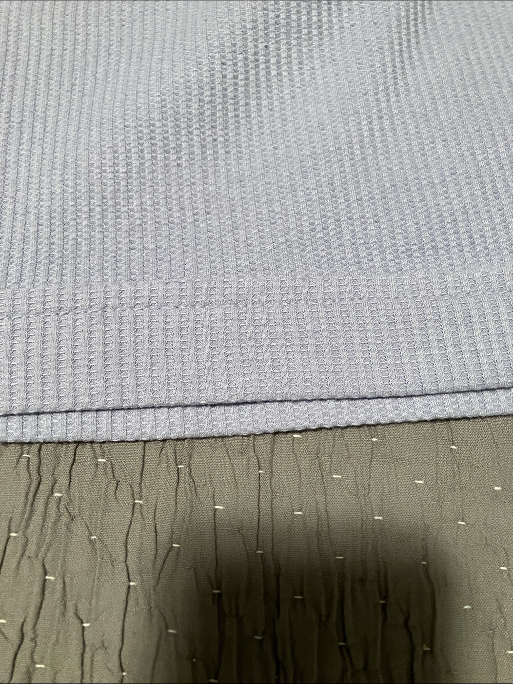 POL Lavender and Cream Crochet & Ribbed Top. Size L. Cap Sleeves. OVERSIZED. - Picture 7 of 11